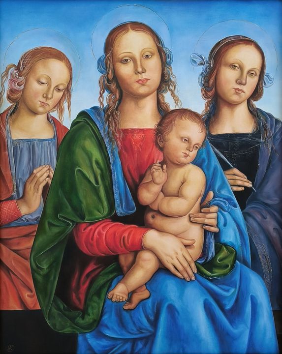 Madonna z Dzieciątkiem, św. Różą i św. Katarzyną – Pietro Perugino